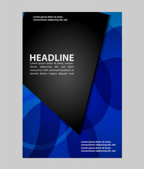 Vector design of the flyer white black and blue background
