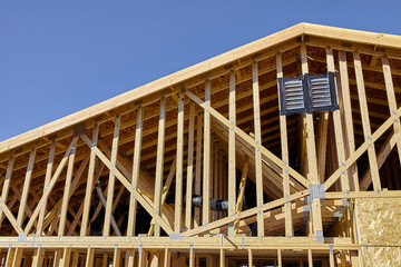 Home building construction carpentry gable end roof framing