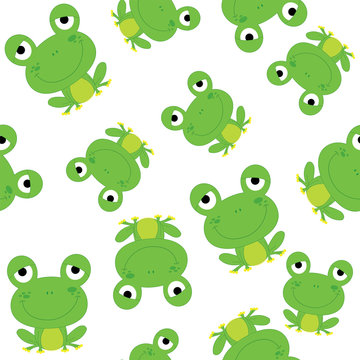 Seamless pattern background with frog design