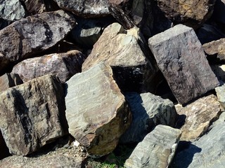 Rock Wall Comprising Large Boulders