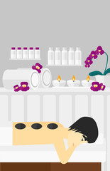 Man getting stone therapy.