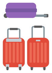 Modern large suitcases on wheels.