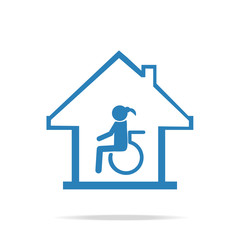 Disabled care, Nursing home sign icon
