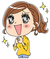 希望に満ちた女性のイラスト