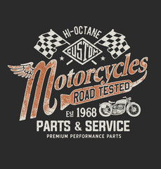 Fototapeta premium Vintage Motorcycle T-shirt Graphic