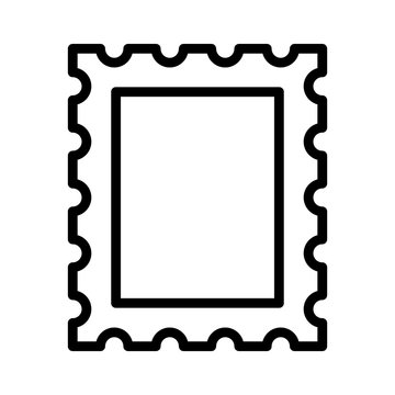 Postage stamp or letter stamp line art icon