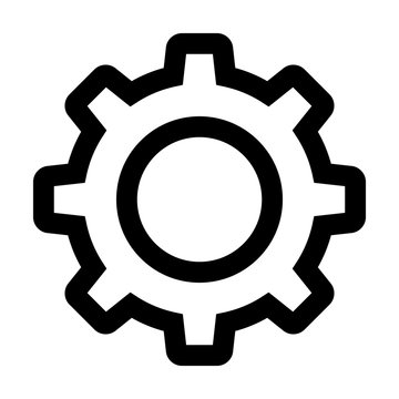 recommend clip art: Settings gear / gear cog line art icon for apps and websites