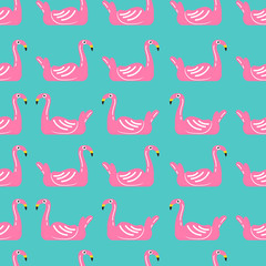 flamingo swimming ring seamless pattern