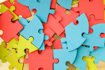 Jigsaw puzzle pieces, background concept