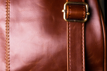 fittings on the leather hand bag