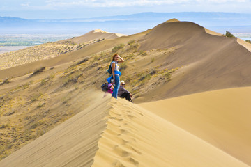 Desert landscape panorama dunes