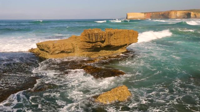 waves in Loch Ard Gorge, Port Campbell NP. The Shipwreck Coast of Victoria, from to Cape Otway to Port Fairy, a distance of Approximately 130 km. This coastline is accessible via Great Ocean Road