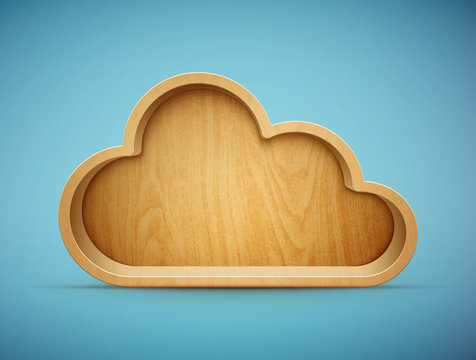 Wooden Cloud Shelf