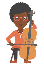 Woman playing cello.