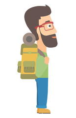 Man looking at departure board.