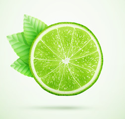 fresh lime with leaves