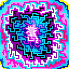 pixels psychedelic geometric background vector illustration