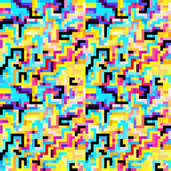 small colored pixels seamless pattern