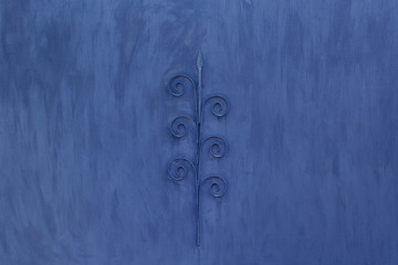 Blue iron fence pattern
