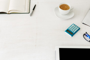 Workplace with copy space