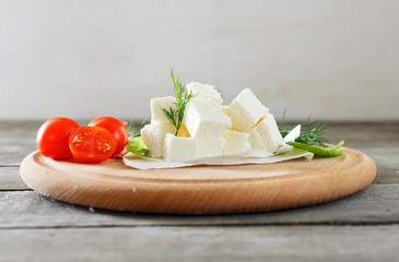 Slices feta cheese