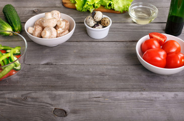 Ingredients for cooking healthy food