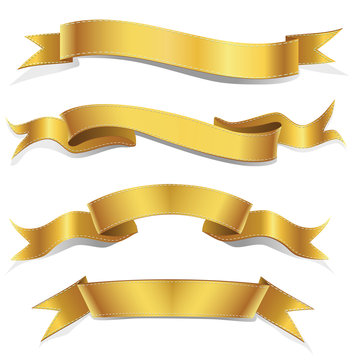 Gold  ribbons Set,  Banners 