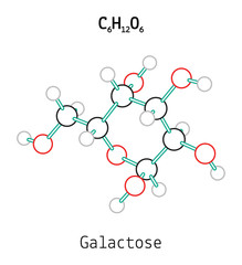 C6H12O6 Galactose molecule