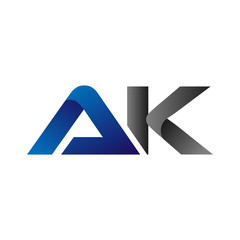 Modern Simple Initial Logo Vector Blue Grey ak