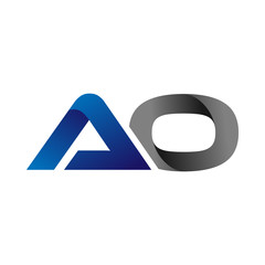 Modern Simple Initial Logo Vector Blue Grey ao