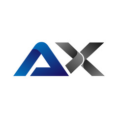 Modern Simple Initial Logo Vector Blue Grey ax