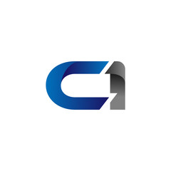 Modern Simple Initial Logo Vector Blue Grey ci
