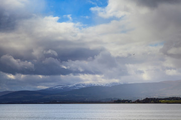 Landscape of mountain at Cromarty Firth in Invergordon, Scotland