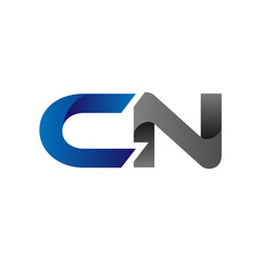 Modern Simple Initial Logo Vector Blue Grey cn