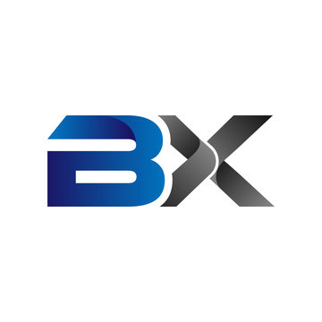 Modern SImple Initial Logo Vector Blue Grey bx