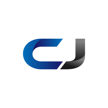 Modern Simple Initial Logo Vector Blue Grey cj