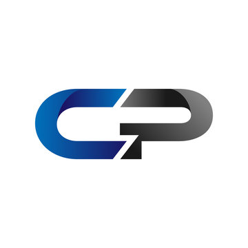 Modern Simple Initial Logo Vector Blue Grey cp