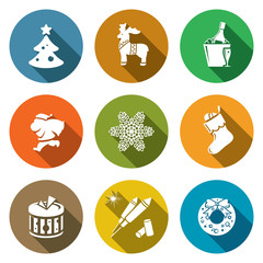 Christmas Icons Set. Vector Illustration.