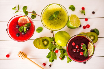 fresh berry and fruit smoothies