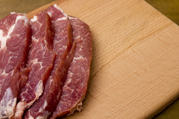 Sliced pork meat
