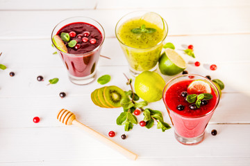 fresh berry and fruit smoothies