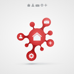 abstract vector background with infographic red design