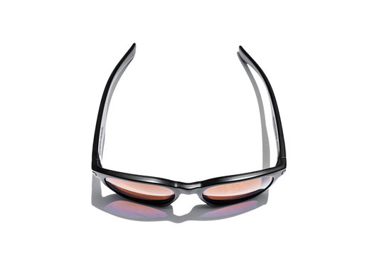 Sunglasses top view, isolated on white background