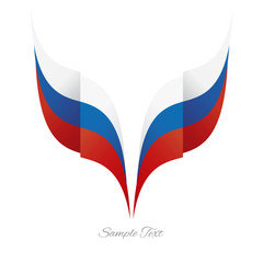 Abstract Russian eagle flag ribbon logo white background