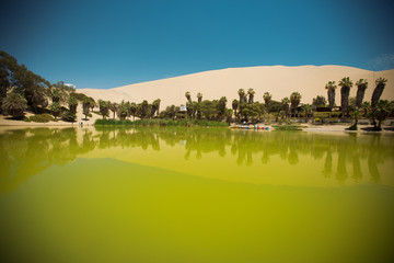  oasis of Huacachina in the desert of Ica