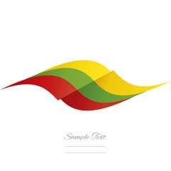 Abstract Lithuanian flag ribbon logo white background