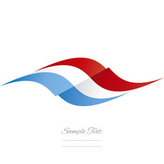 Fototapeta premium Abstract Luxembourg flag ribbon logo white background
