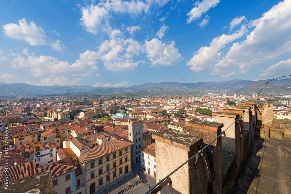 Wall mural aerial view of pistoia tuscany italy