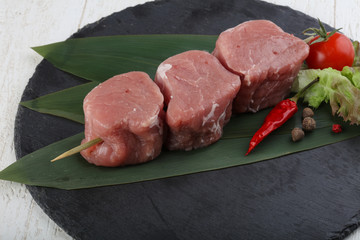 Raw pork fillet mignon