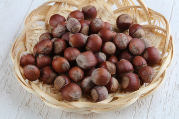 Hazelnuts in the basket
